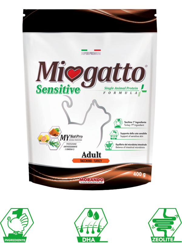 

Сухой корм для кошек Morando MioGatto Sensitive Monoprotein, индейка 400 g