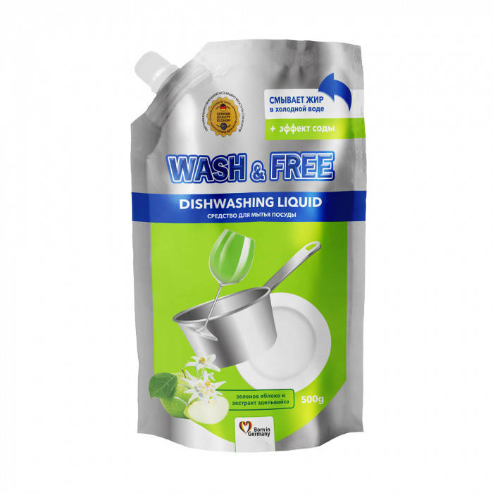 

WASH&FREE Засіб д/пос Яблуко&Едельвейс 500мл (Doypack) 724656