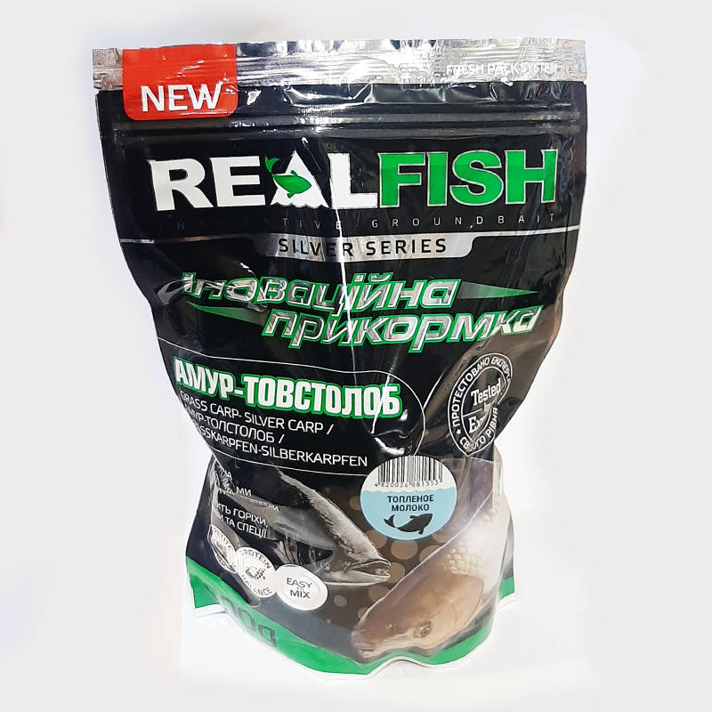 

Прикормка RealFish Амур-Толстолоб Топленое молоко 900г