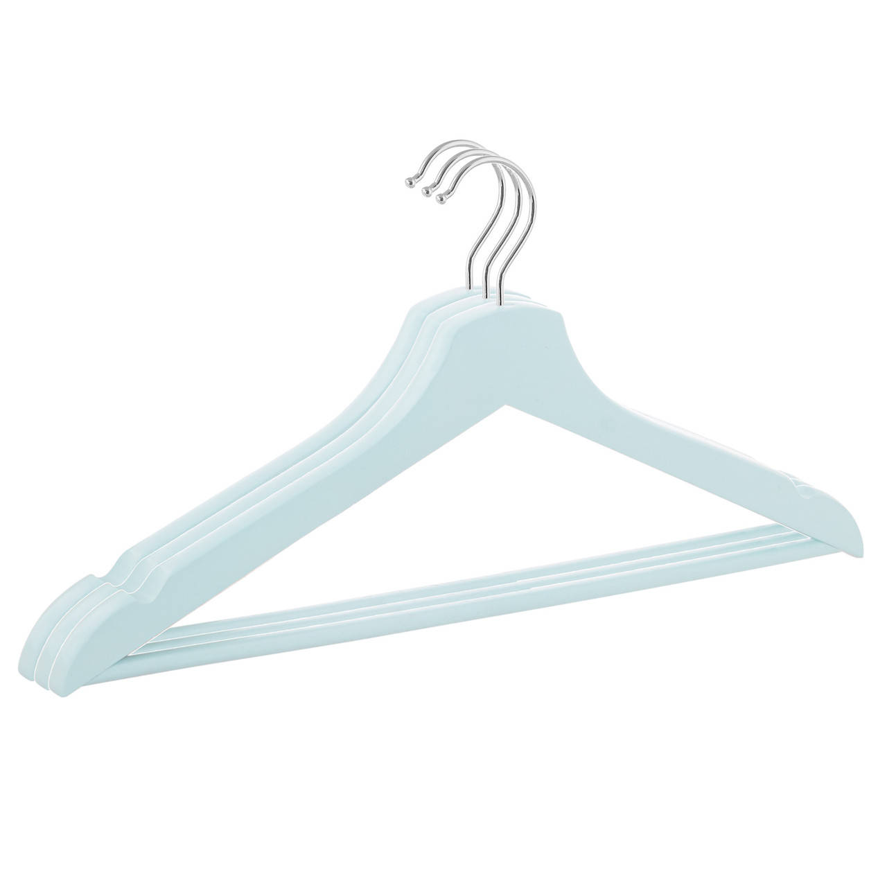 

Набор деревянных плечиков (вешалок) для одежды 3 шт Springos HG0007, Голубой