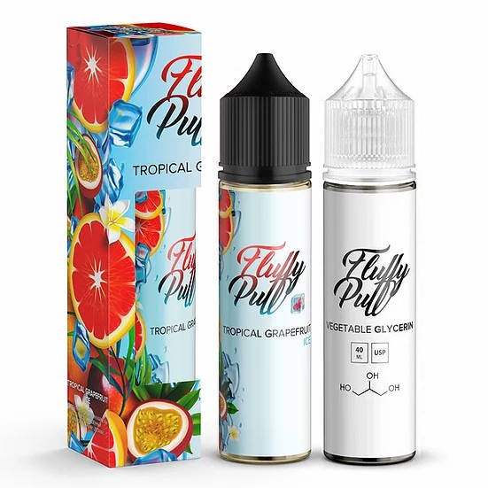 

Набор для самозамеса жидкости Fluffy Puff Tropical Grapefruit Ice 60 мл. 3 мг/мл