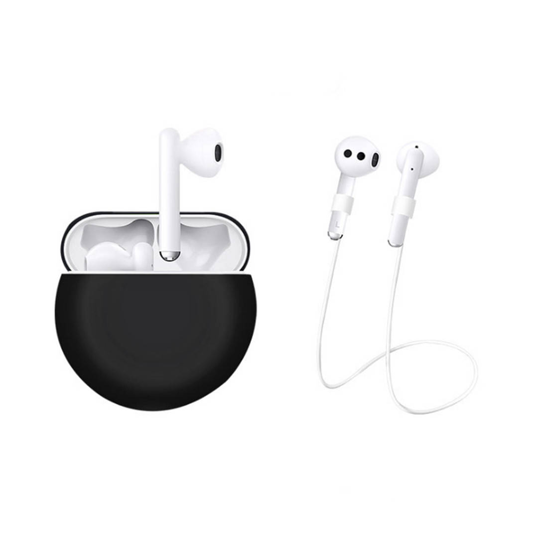 

Ультратонкий силиконовый чехол для Huawei FreeBuds 3 | чехол + шнурок | черный