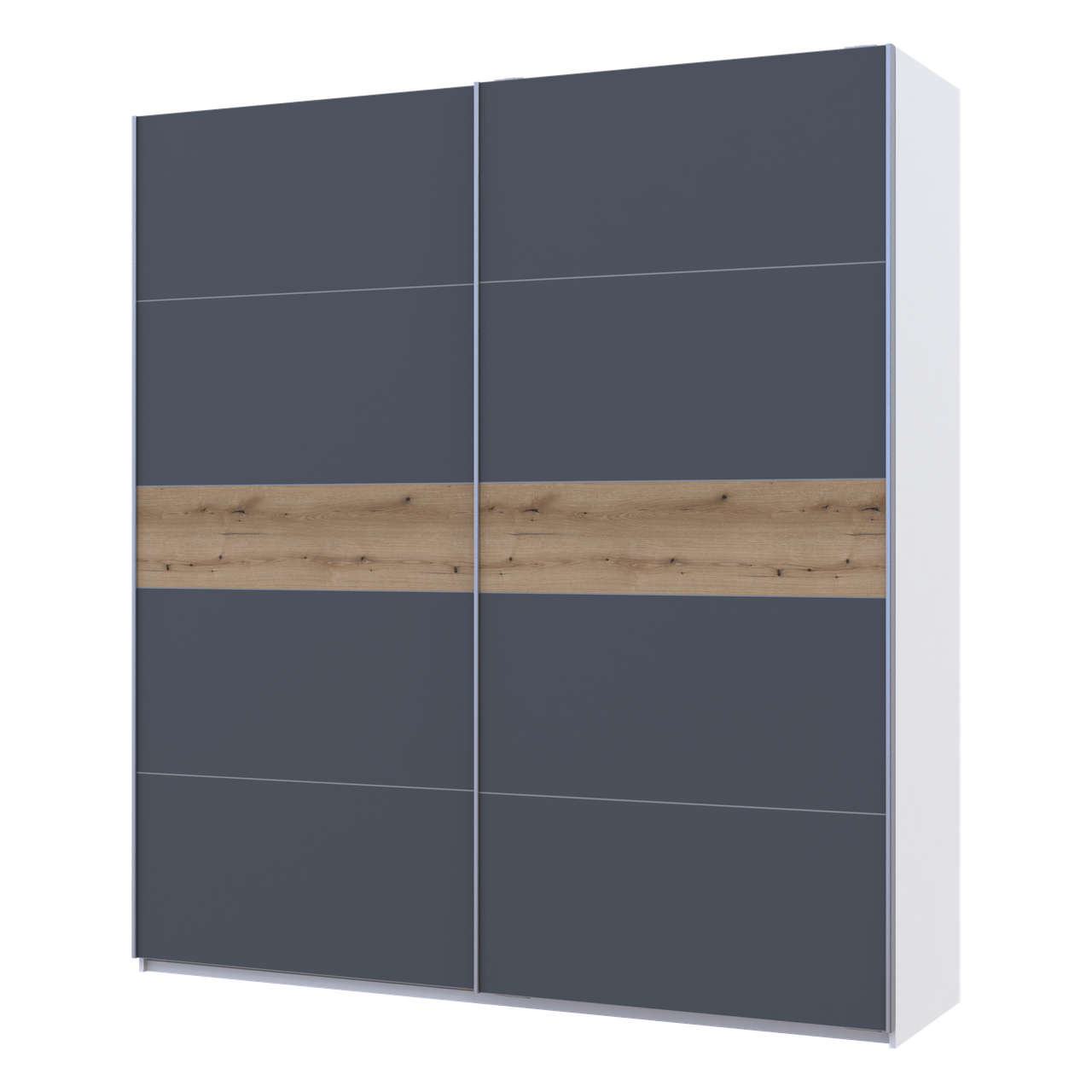 Шафа купе Doros G-Caiser Білий/Графіт вставка Дуб Евок 2 ДСП /5 частин 220х60х240 (44900282)
