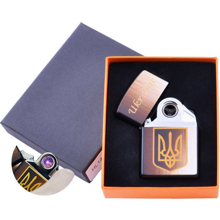 

Электроимпульсная USB зажигалка принт Ukraine HL145 круговая молния