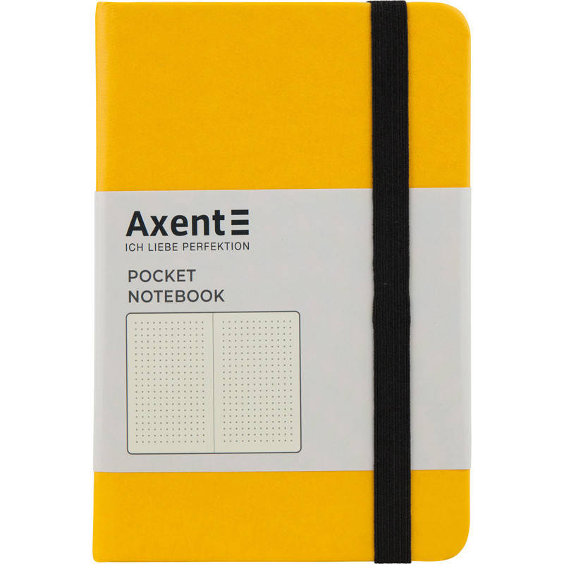 

Блокнот А6, 96 листов точка, Axent Partner, твердая обложка, желтый