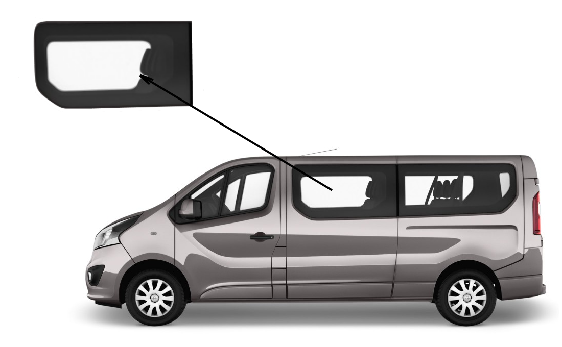 

Боковое стекло Opel Vivaro 2014-2018 переднее левое