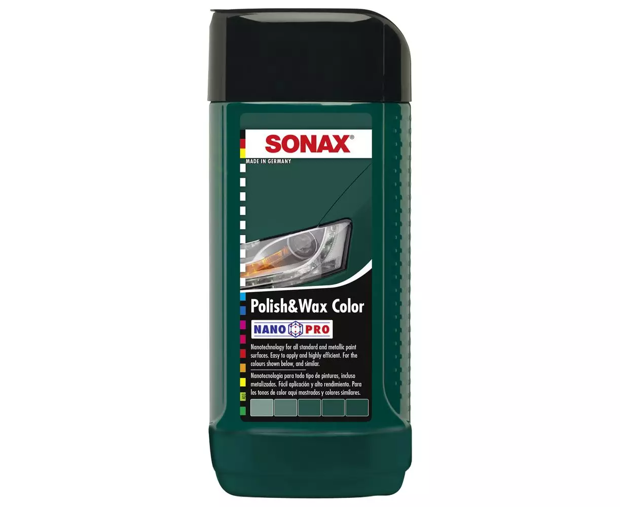 

Цветной полироль с воском зелёный 250 мл SONAX Polish&Wax Color NanoPro (296741)