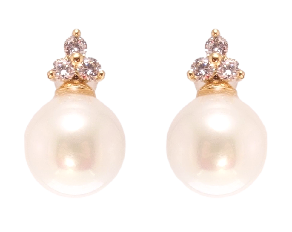 

Серьги Xuping Позолота 18K гвоздики (пусеты) "Жемчужина с кристальным цветочком"