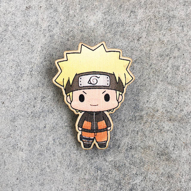 

"Наруто Удзумаки чиби (Наруто / Naruto)" брошь деревянная с уф-печатью