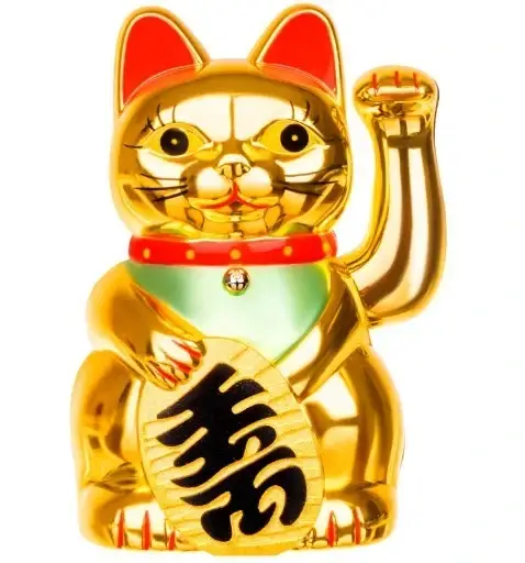 

Японский кот Maneki-неко китайский золотой счастье Статуэтка Бренд Европы, Желтый