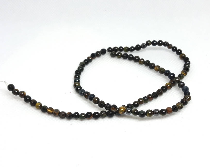 

Бусы на леске Соколиный глаз 4 мм нить 38,5 см, Зелёный