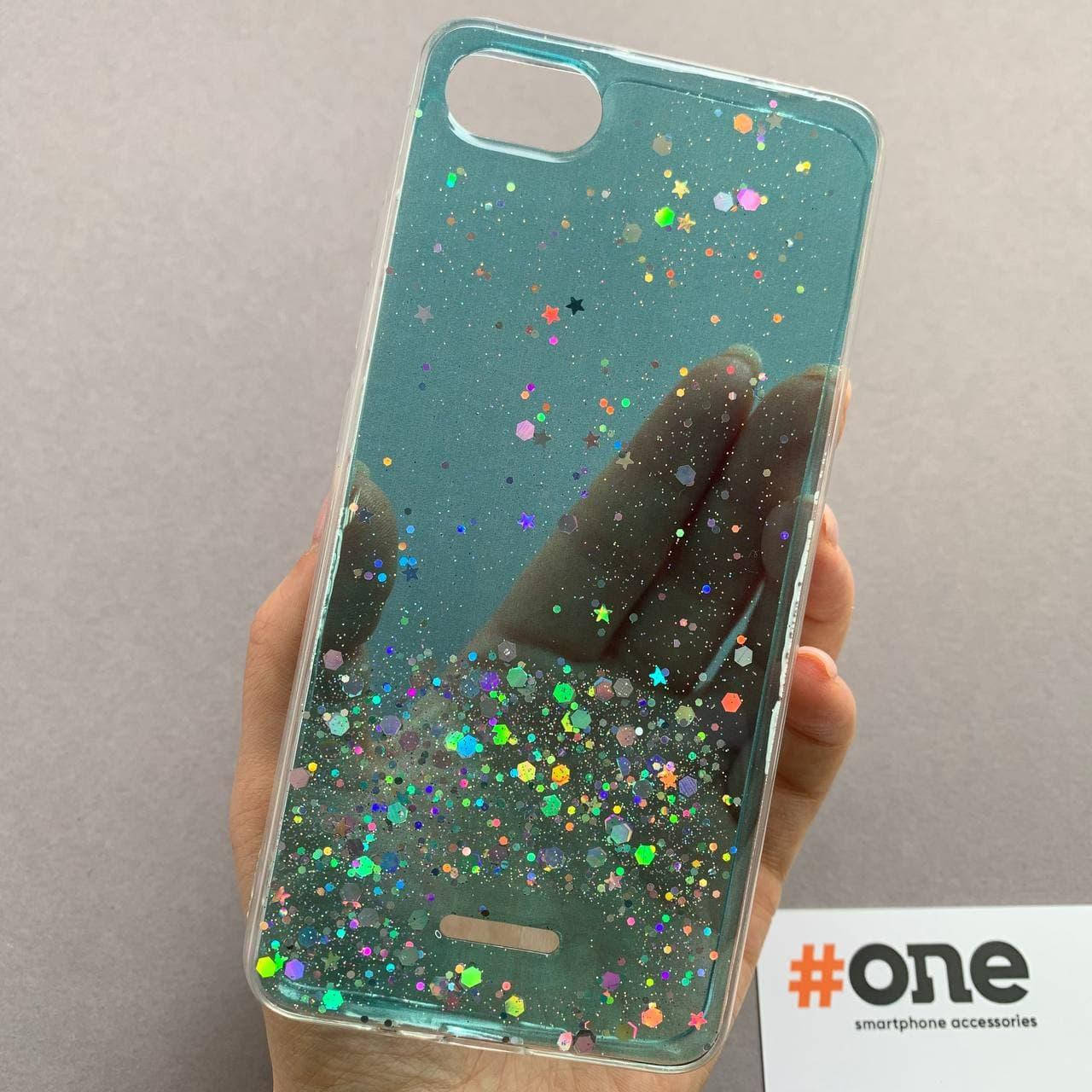 

Чехол для Xiaomi Redmi 6A накладка блестящая со звездочками чехол на телефон сяоми редми 6а бирюзовый R5U
