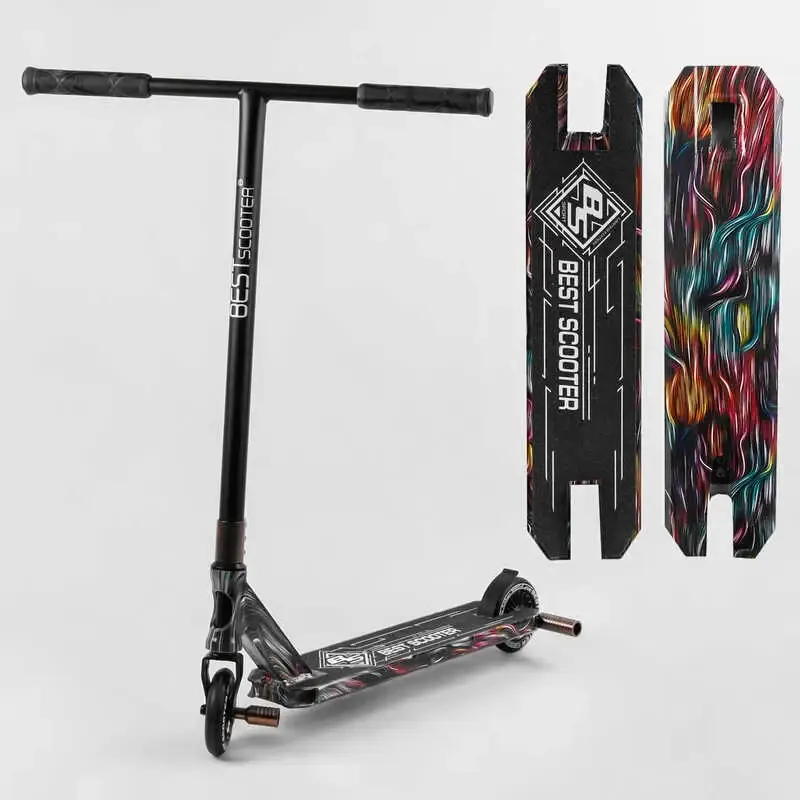 

Самокат трюковый Best Scooter BS-99717 (4) HIC-система, ПЕГИ, алюминиевый диск и дека с ПРИНТОМ, колёса PU,