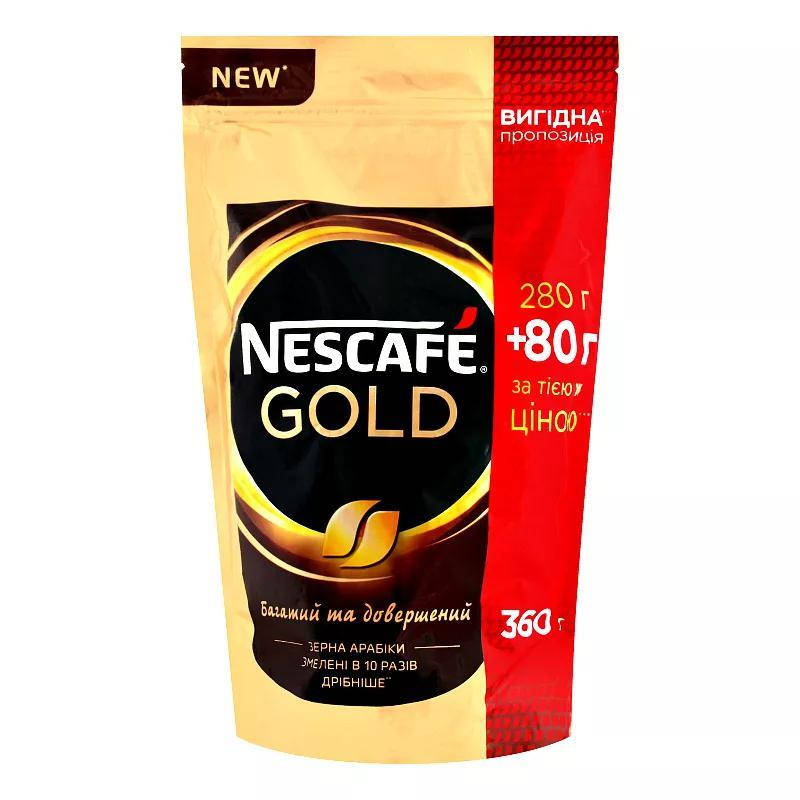 

2083-кофе Нескафе Голд 280г.+80г. (360г.) эконом / пакет