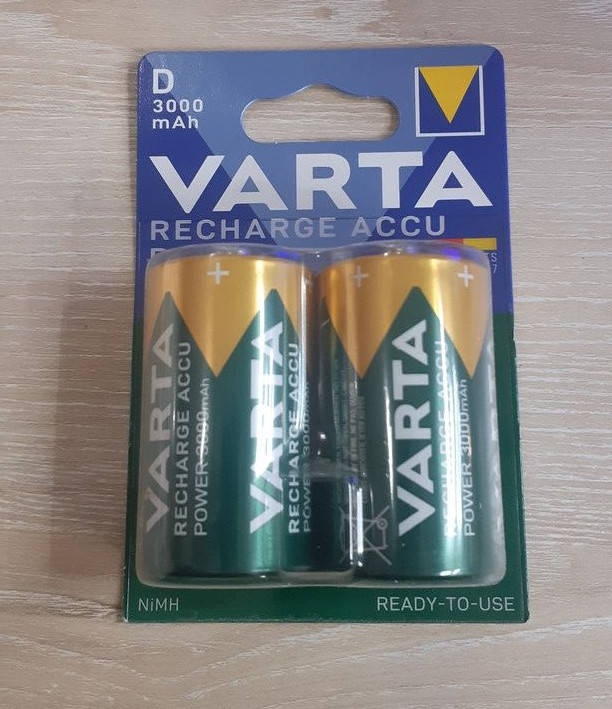 

Аккумулятор Varta Rechargeable Accu D/R20 1.2V 3000 mAh (2шт)