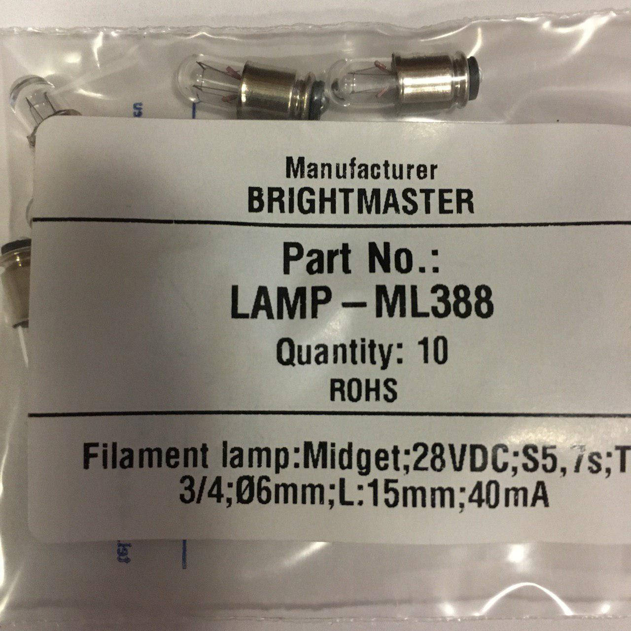 

Лампа накаливания самолетная СМ 28-0,04 S5,7s Brightmaster ML388