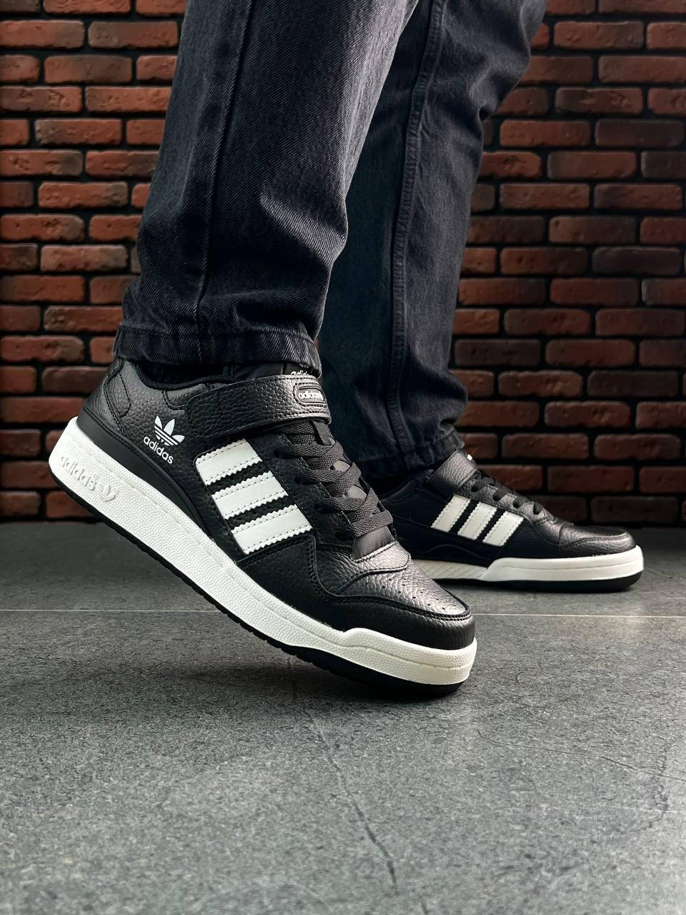 

Кроссовки мужские Adidas Originals Forum Low All Black White, мужские кроссовки чёрные адидас, Черный