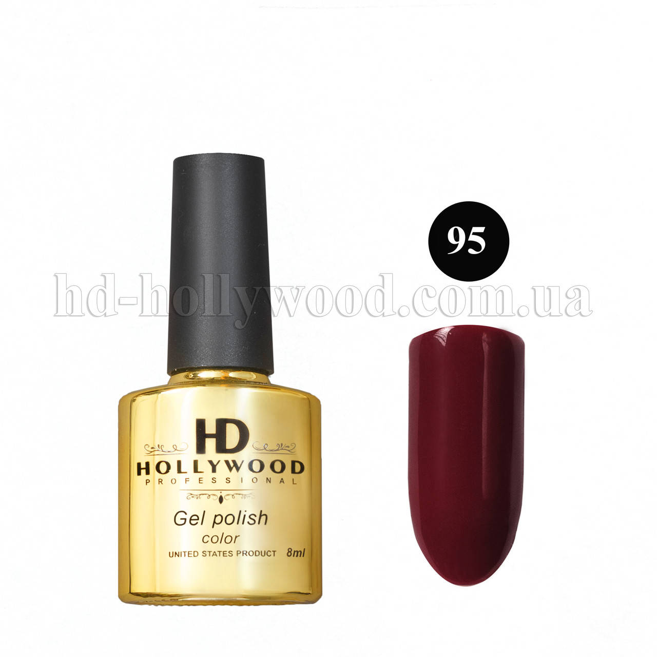 

Гель лак 95 Бордовый Плотный HD Hollywood 8 ml