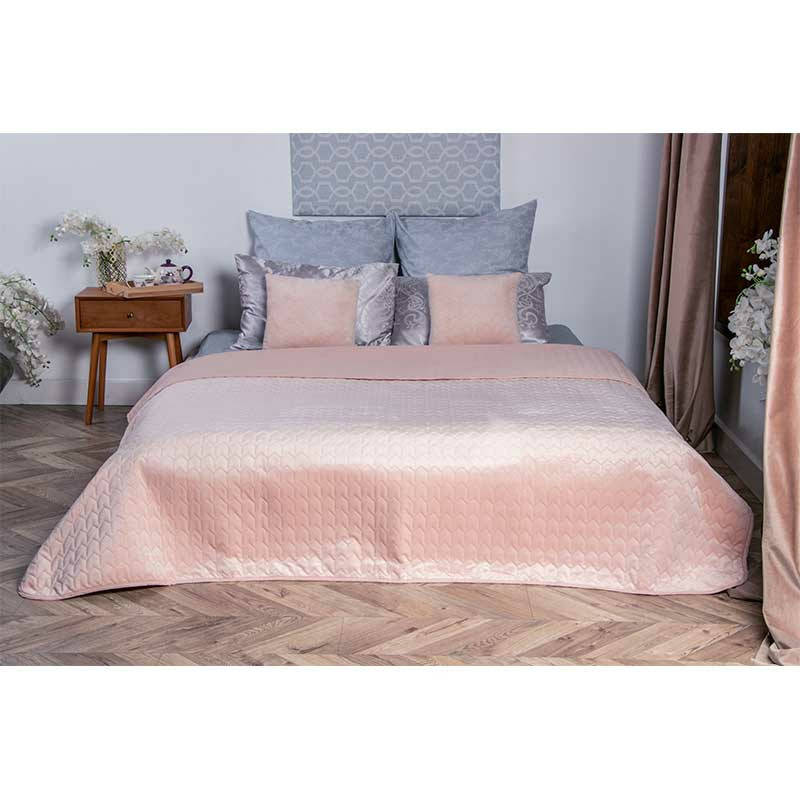 

Двустороннее декоративное покрывало 150*220 Velour, Серый