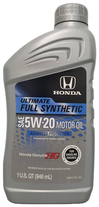 

Оригинальное моторное масло Honda HG Ultimate Synthetic 5W-20