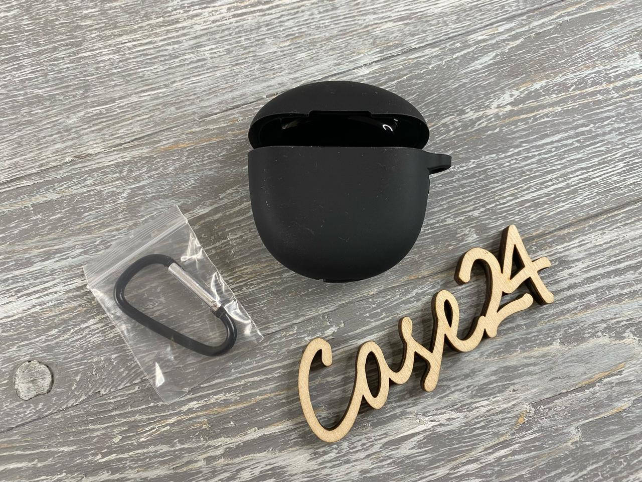

Силиконовый чехол с карабином на Realme Buds Air 2 (5 цветов) черный
