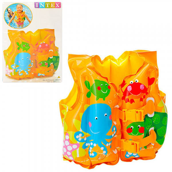

Жилет надувной для детей с рыбками Intex 59661 41х30 см 3-5 лет