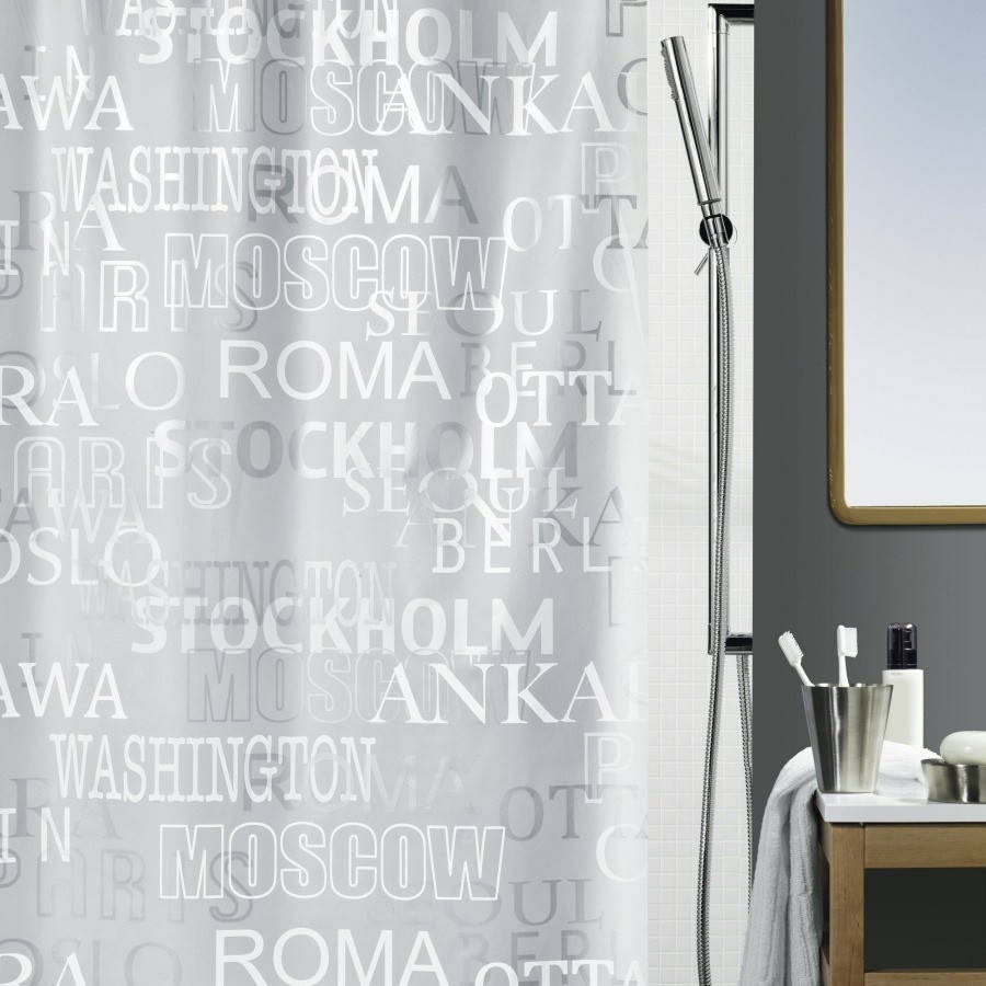 

Шторка для ванной и душа Spirella (Спирелла) Cities 180x200 Peva (10.13044), Серый