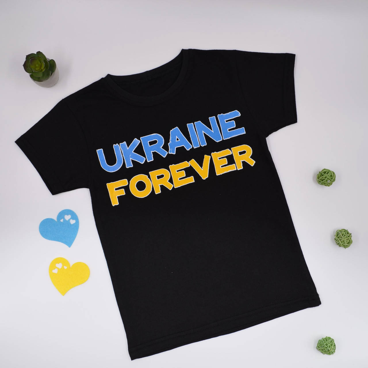 

Футболка патриотическая чёрная "Ukraine Forever" 128-158 р