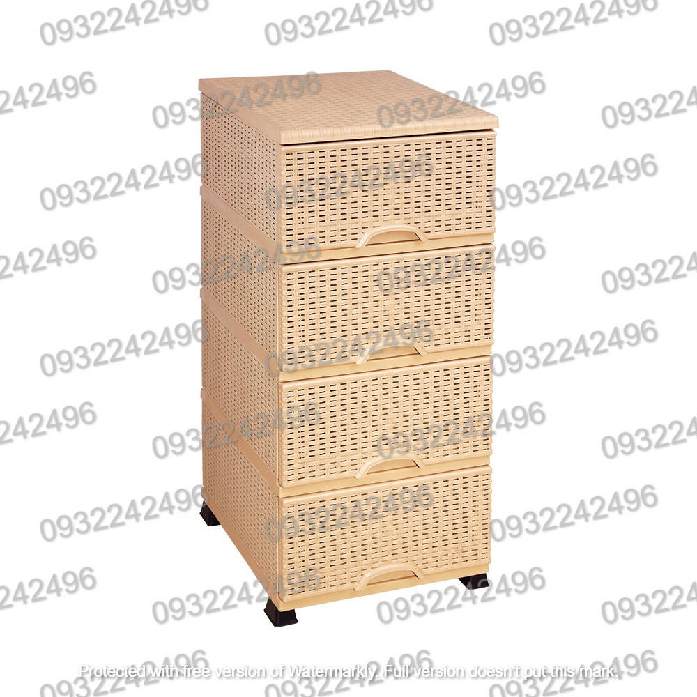 

Пластиковый комод с боковыми стенками Rattan бежево-молочный Elif Wicker 301-2