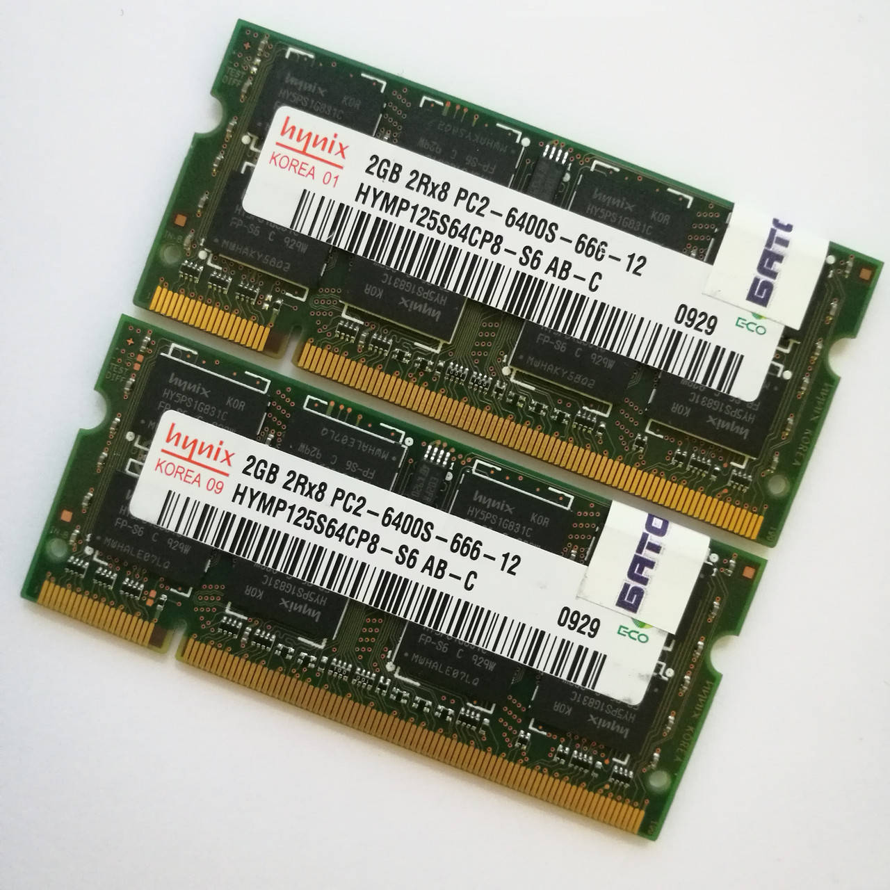 

Пара оперативной памяти Hynix SODIMM DDR2 4Gb (2Gb+2Gb) 800 MHz 6400s CL6 (HYMP125S64CP8-S6 AB-C) Б/У