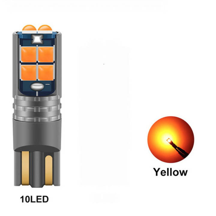 

Желтая T10 W5Wс обманкой LED 10-SMD автолампа светодиодная безцокольная 12-24В