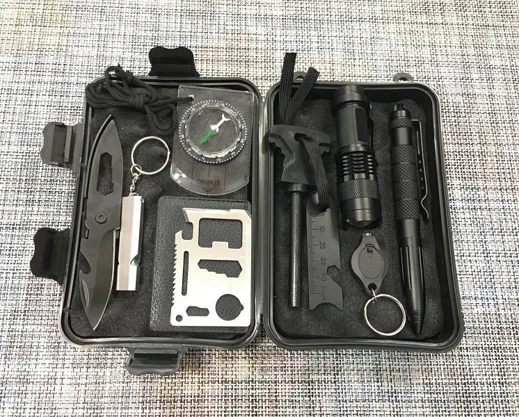 

Туристический набор для выживания Survival Kit в ударопрочном кейсе 9 в 1+ПОДАРОК!