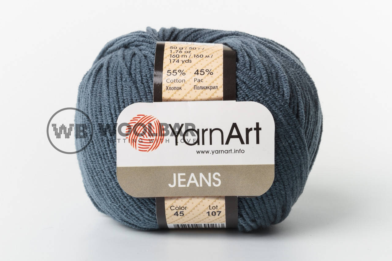 

Пряжа YarnArt Jeans 45 серо-синий