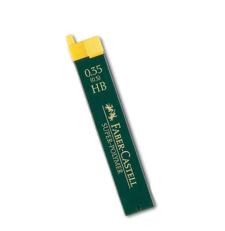 

Грифель для механического карандаша Faber-Castell Super-Polymer НВ (0,3 / 0.35 мм), 12 штук в пенале, 120300