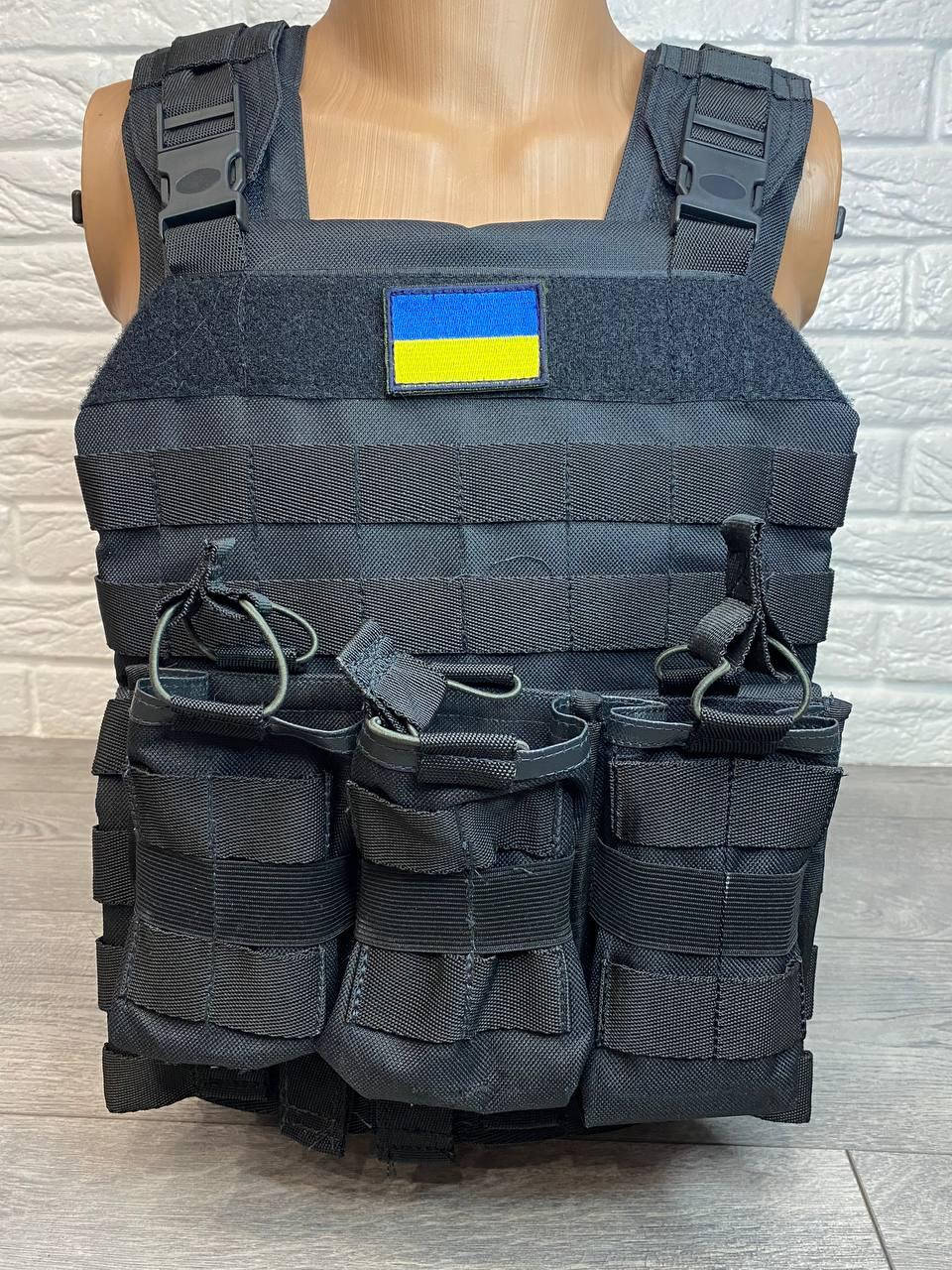 

Плитоноска ЗСУ по образцу НАТО бронежилет с 3 кармана под рожки