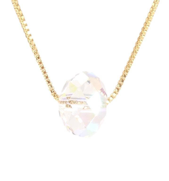 

Кулон Xuping 18K с кр-ми Swarovski на цепочке "Кристальная бусина Shimmer, ø 8мм" длина 42-47см х 1мм