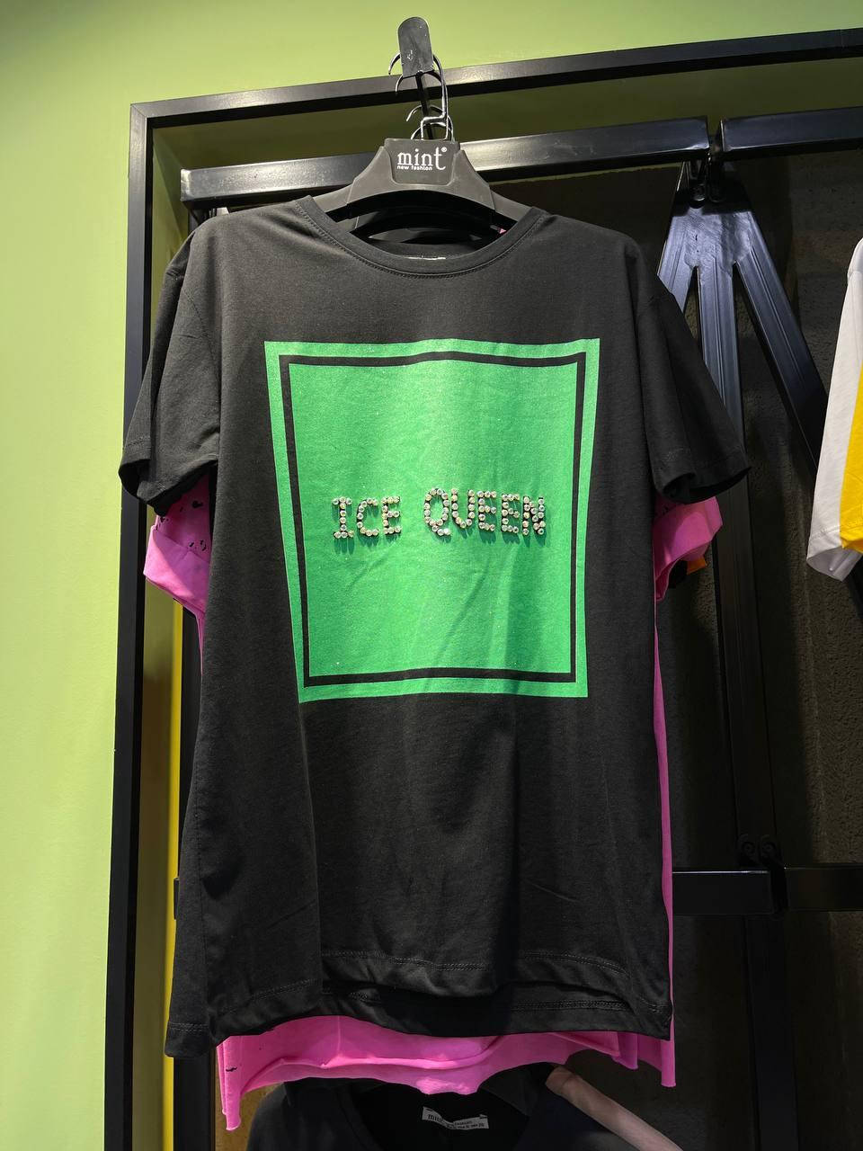 

Женская футболка черная Турция Mint M, Черный