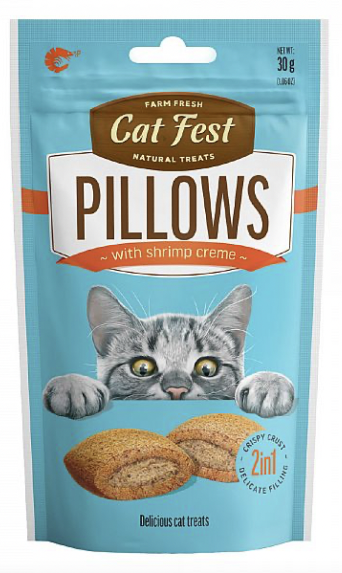 

Cat Fest Подушечки с пюре из креветок лакомство для котов - 30 г