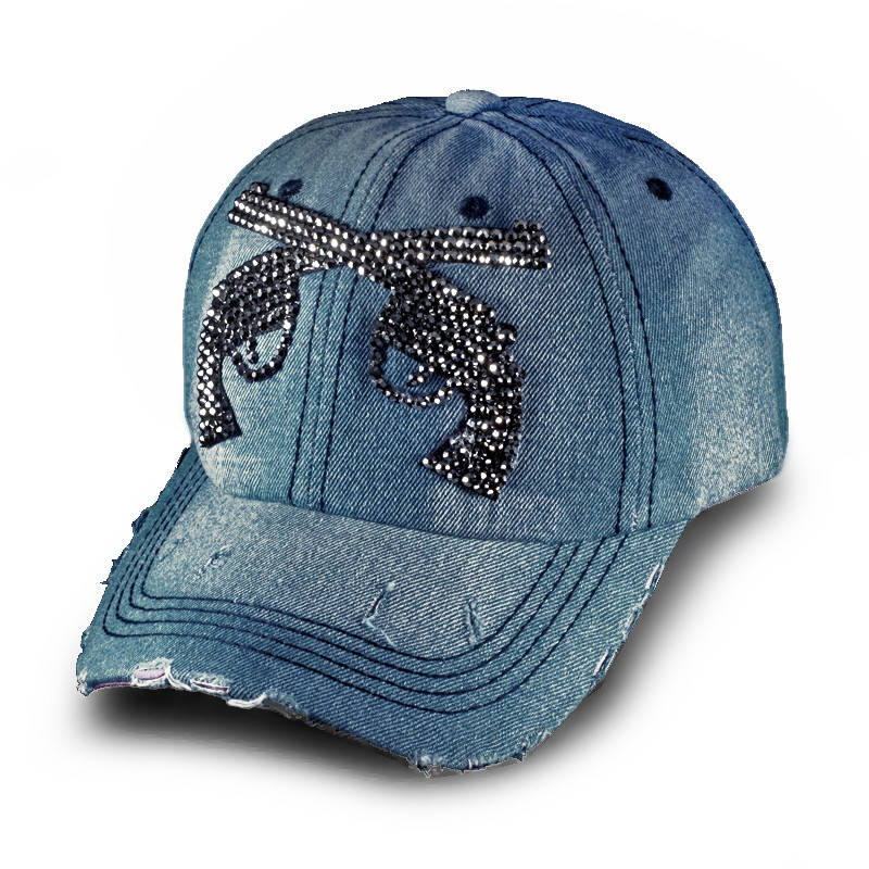 

Женская джинсовая бейсболка, кепка Пистолеты Denim, Голубой