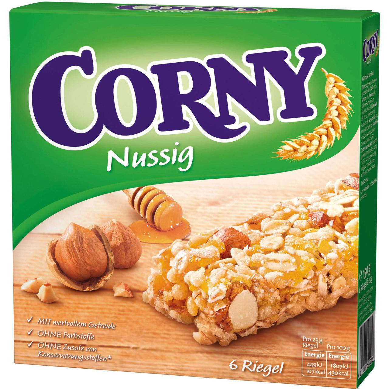 

Батончики Corny Nussig 6s 150 g