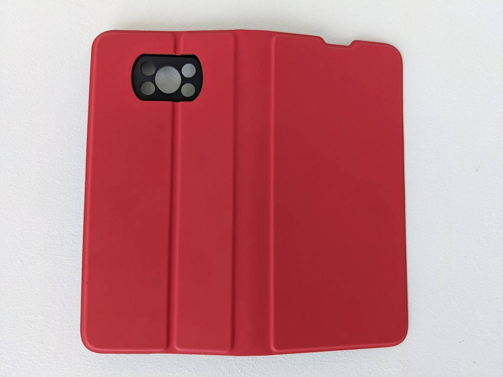 

Чехол книжка с магнитом для Xiaomi Poco X3 Pro Красный
