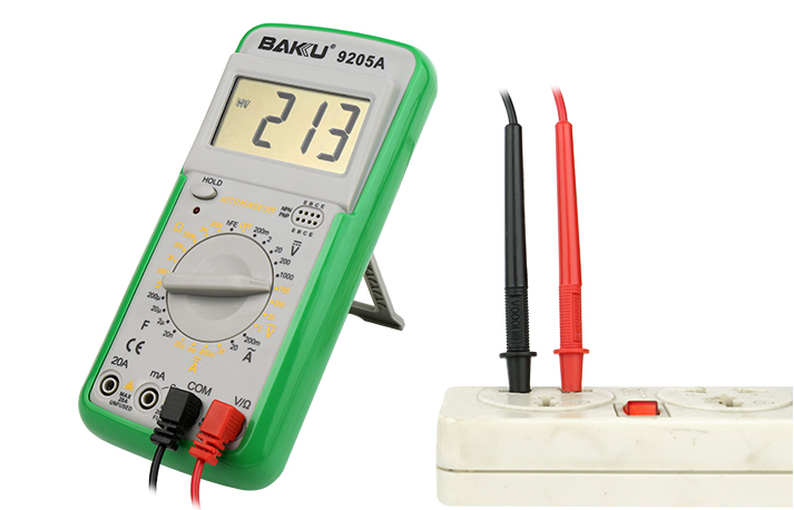 

Мультиметр цифровой BAKU BK-9205A с функцией автоотключения (ток до 20А)