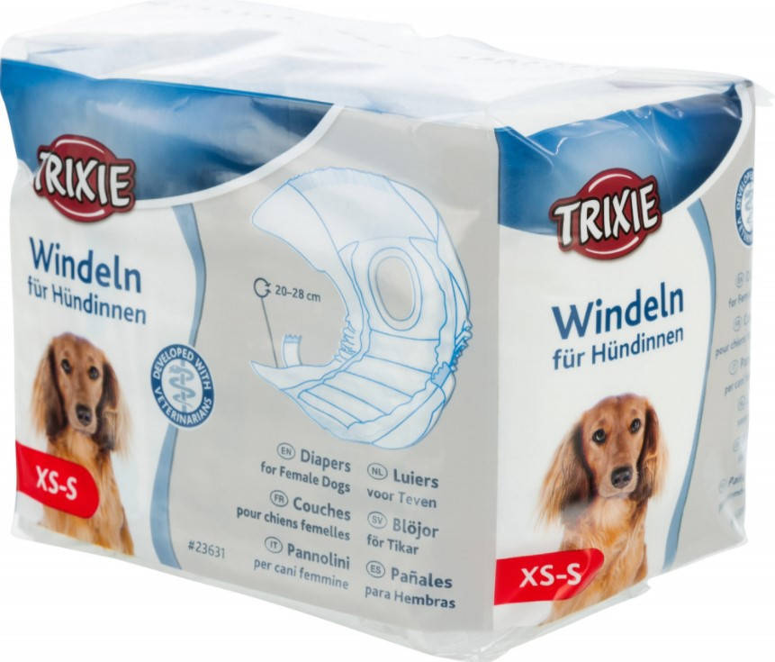 

Подгузники для собак (девочек) Trixie TX-23631 (ХS-S) 12шт
