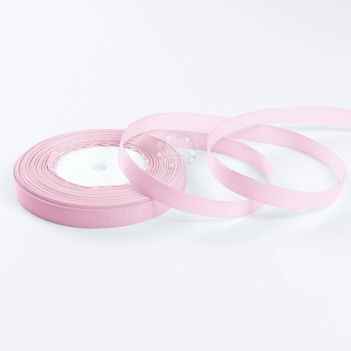 

Лента репсовая шириной 12 мм нежно-розового цвета (холодный оттенок), бобина 23 м, Розовый