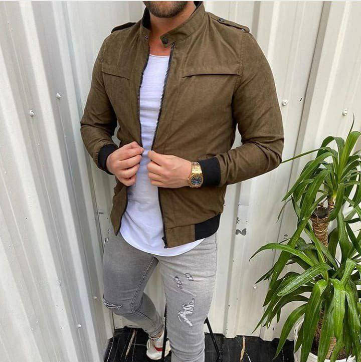 

Мужская стильная курточка - пилот ОСЕНЬ - ВЕСНА , (haki) M