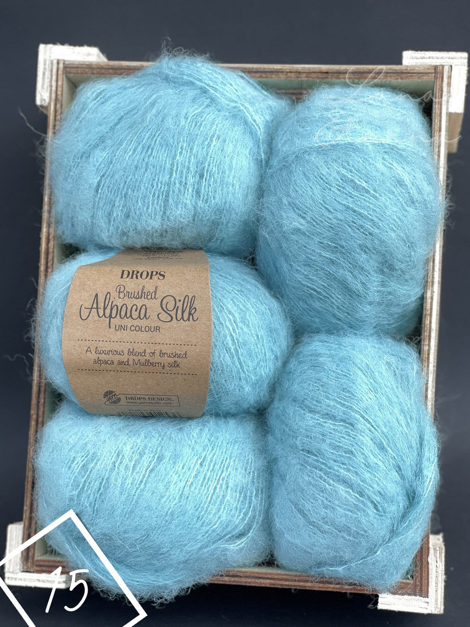 

Пряжа DROPS Brushed Alpaca Silk 15 Зеленое море, Голубой