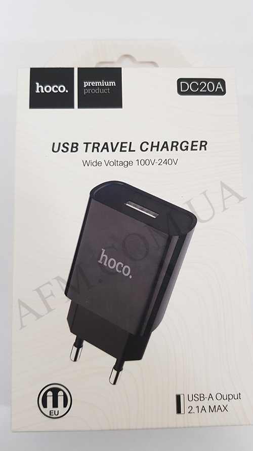 

СЗУ блок Hoco DC20A (1USB/ 2.1A) чёрный