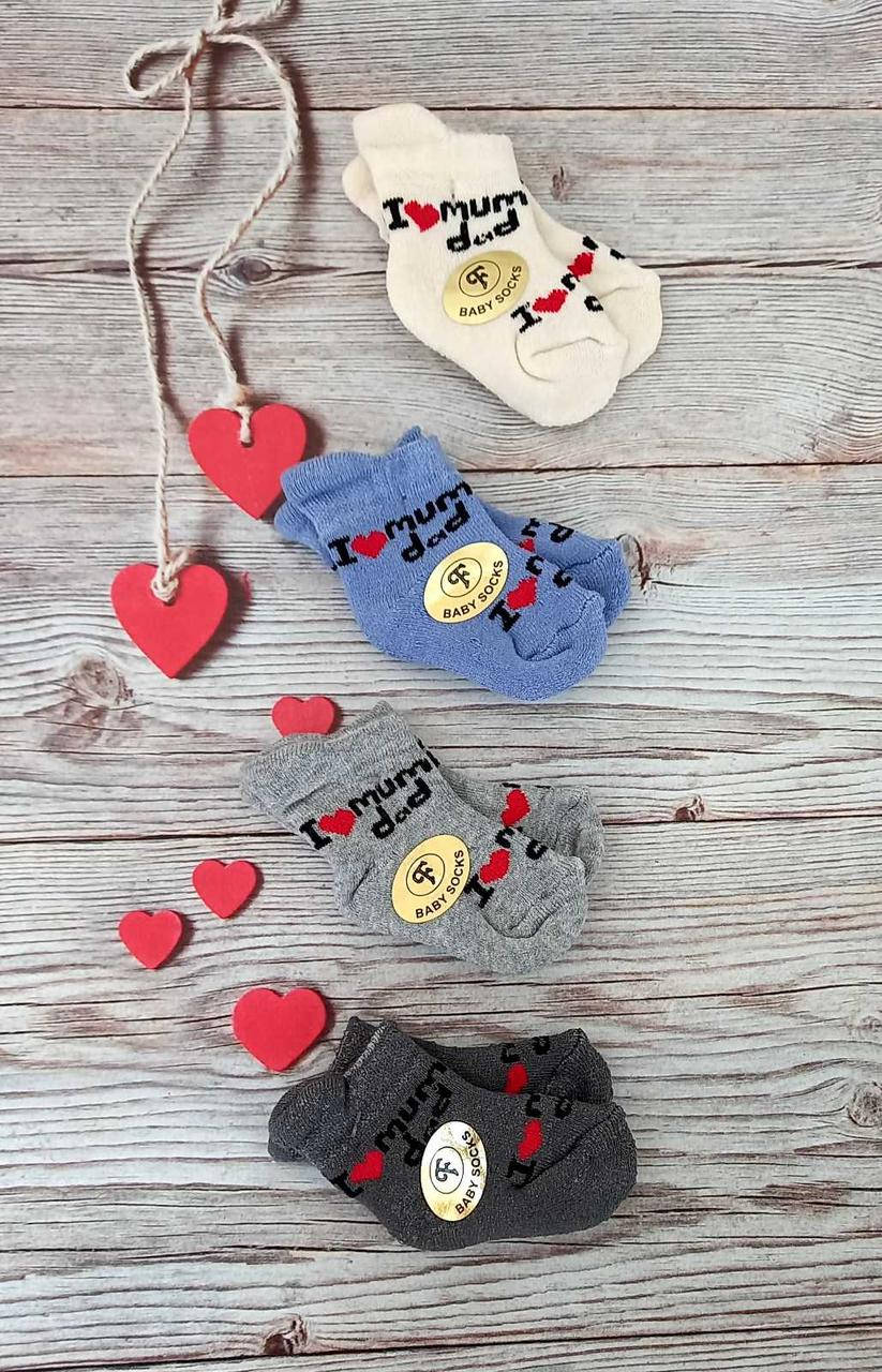 

Теплые махровые носочки для новорожденных с мягкой резинкой в роддом Синий