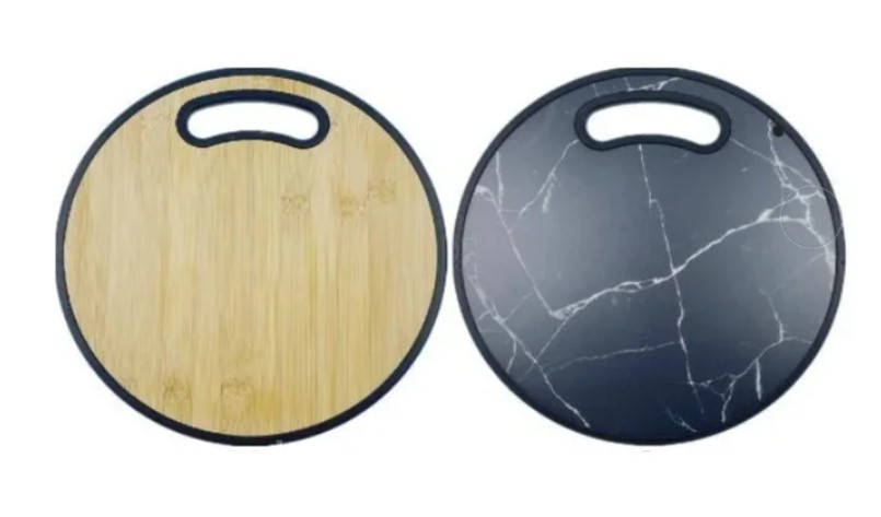 

EB-11941 Двухсторонняя Кухонная Бамбуковая Разделочная Доска-Круглой 29.8x1.3 Cm., Черный