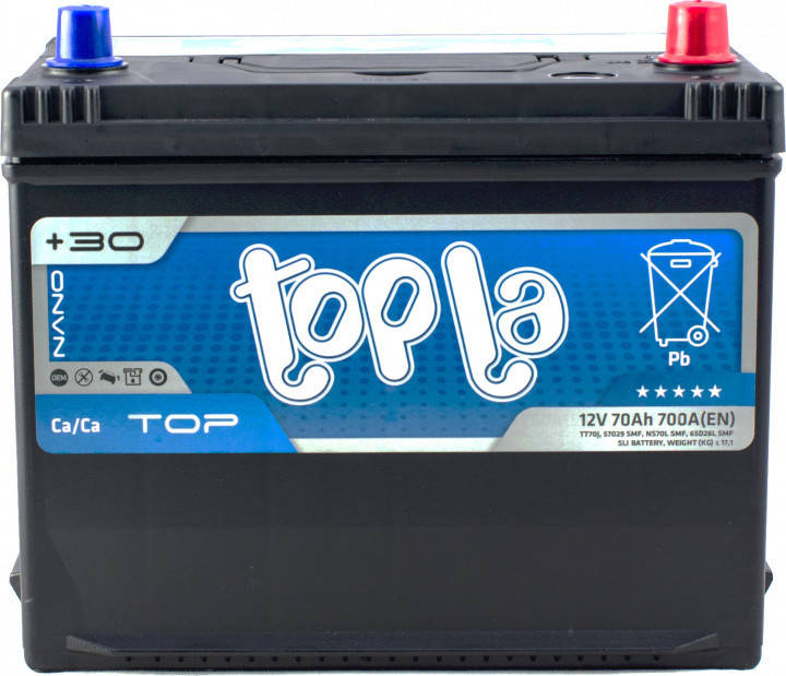 

Автомобильный аккумулятор Topla 70Ah/12V 700A Top/Energy Japan Euro (0) (118 870)